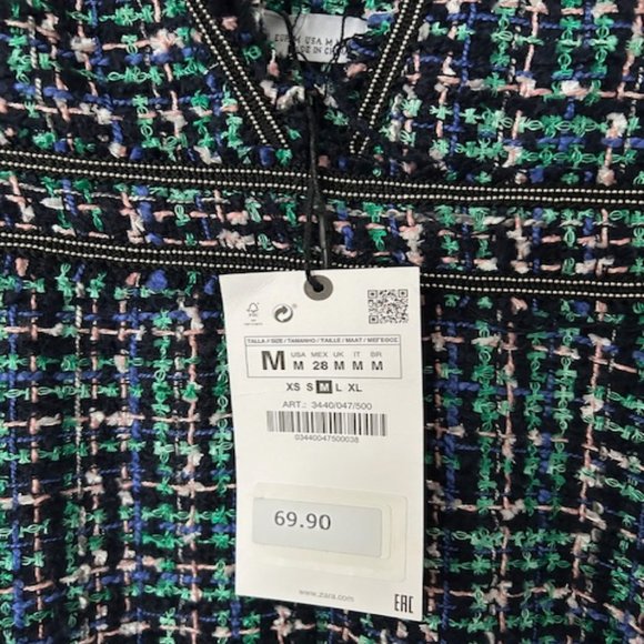 NWT ZARA Tweed Overall Dress - Picture 8 of 11